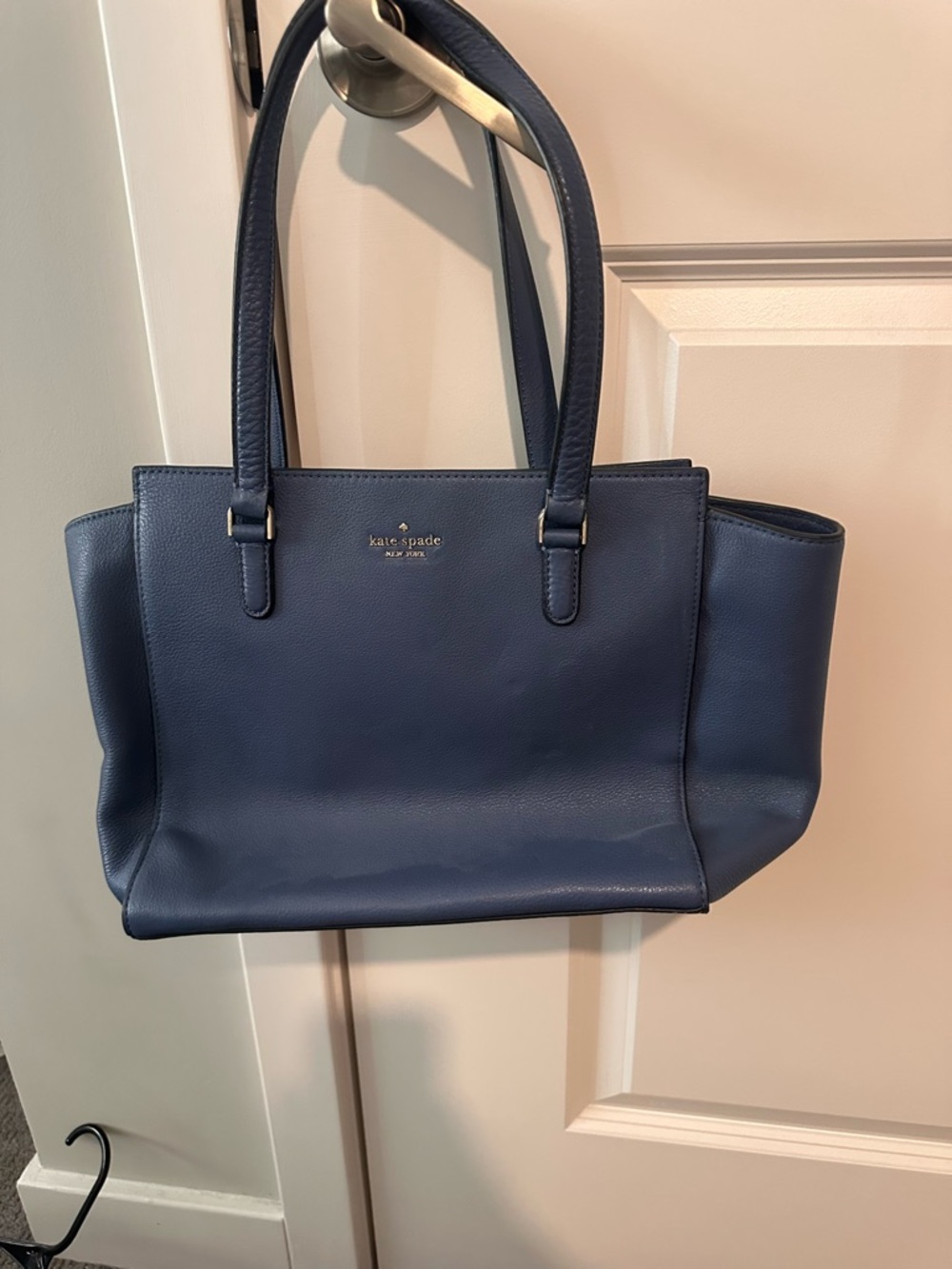kate spade navy pebbled leather tote